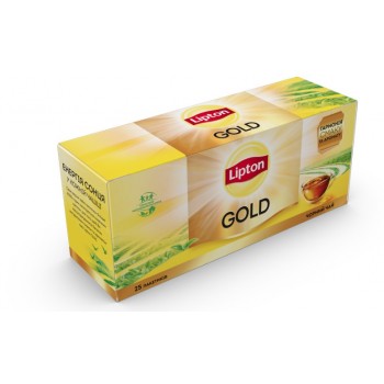 Чай Lipton Gold Черный в пакетиках 25 штук 50 г (4823084202292)