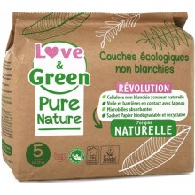 Эко-подгузники Love & Green Pure Nature 5 (11-25 кг) 33 шт (3700668701666)