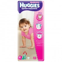 Подгузники - трусики детские Huggies Little Walkers 4, 9-15 кг 52 шт для девочек 
