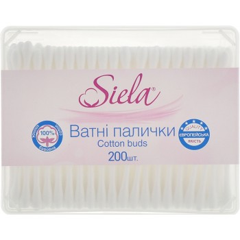 Ватяні палички Siela в коробці 200 шт (4820159840465)