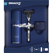 Подарочный набор Gillette Mach3 Бритва Gillette Mach3 + Гель для бритья Gillette Fusion  Ultra Sensitive 75 мл + Дорожній чохол(7702018508624)