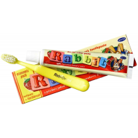 Зубна паста для дітей Rabbit Полуниця 45 г + Зубна щітка (8590338901855)