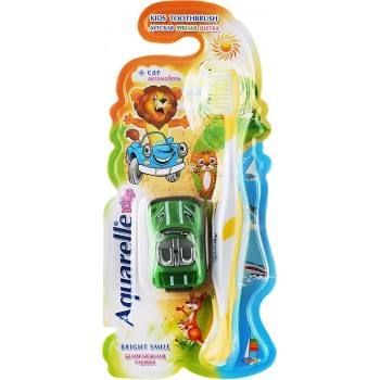 Дитяча зубна щітка Aquarelle 621 з іграшкою Машинкою (3800023417062)