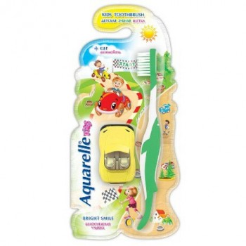Детская зубная щетка Aquarelle 621 с игрушкой Машинкой (3800023417062)
