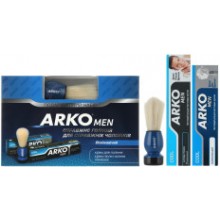 Подарочный набор Аrko мужской Cool. Крем для бритья Аrko Cool 65 мл + Крем после бритья Аrko Cool 50 мл + Помазок