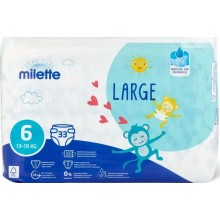 Подгузники Milette Large 6 (13-18 кг) 33 шт (7613312319536)