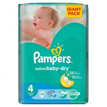 Подгузники детские Pampers Active Baby (4) Maxi  7-14 кг 76 шт. Giant pack