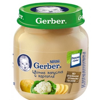 Овощное пюре Gerber Цветная капуста и картофель с 6 месяцев 130 г (5900452078761) 