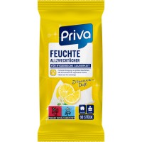 Влажные салфетки для уборки Priva Zitronen-Duft 80 шт (4311596637171)