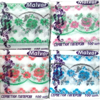 Салфетка Malvar Вышиванка цветы 100 шт (4820227530120)