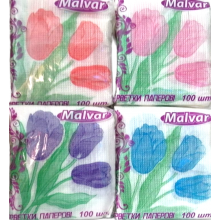 Серветка Malvar малюнок Тюльпани 100 шт (4820227530120)