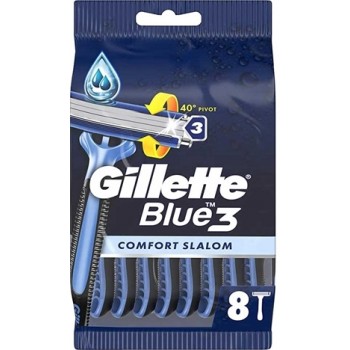 Бритви одноразові чоловічі Gillette Blue 3 Comfort Slalom 8 шт (7702018613007)