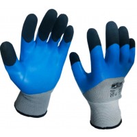 Перчатки рабочие Werk WE2139 серые с синим латексным покрытием усиленные 10 размер (02486)
