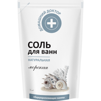 Соль для ванн Домашний доктор Морская натуральная дой-пак 500 г (4823015921735)