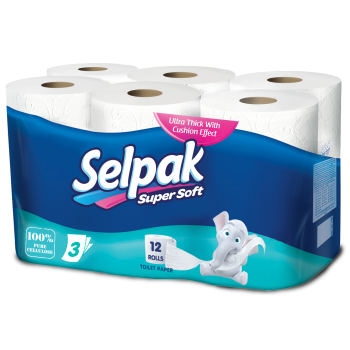 Туалетная бумага Selpak Soft  3 слоя  12 рулона (8690530204508) 