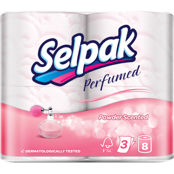 Туалетная бумага Selpak Perfumed 3 слоя пудра 8 рулона (8690530044517) 