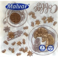 Серветка Malvar Кава 30х30 см 2-ох шарова 20 шт (4820227530571)