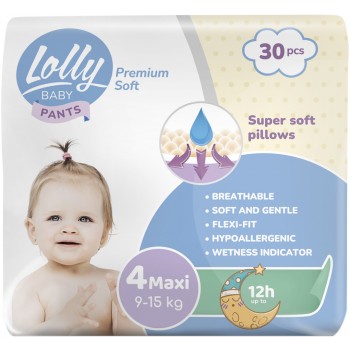 Підгузки-трусики Lolly Premium Soft 4 (9-15 кг) 30 шт (4820174980993)