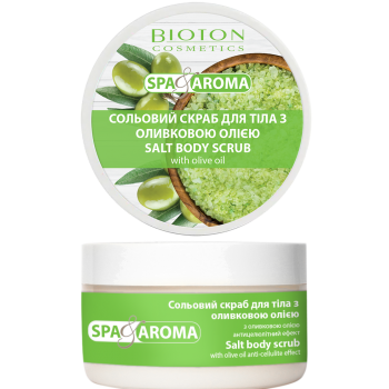 Соляной скраб для тела Bioton Cosmetics Spa & Aroma с Оливковым маслом 250 мл (4820026152561)
