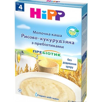 Молочна каша HiPP Рисово-кукурузна з пребіотиками  250 г (9062300113683) 