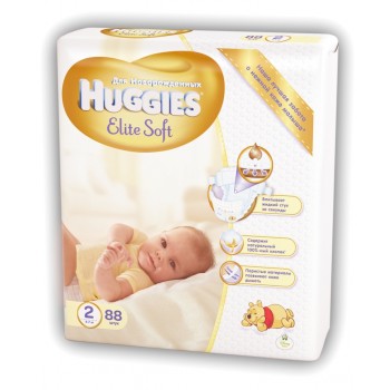 Подгузники детские Huggies Elite Soft 2, 4-7 кг 88 шт