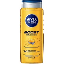 Гель для душа Nivea Men Boost 3 в 1 для тела, лица и волос 500 мл (4005900824486)