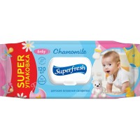 Влажные салфетки для детей Superfresh Chamomile с клапаном 120 шт (4823071619010)
