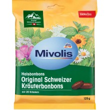 Льодяники без цукру Mivolis Швейцарські трави 125 г (4058172445163)