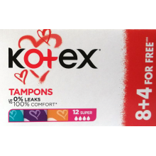 Гигиенические тампоны Kotex Super 8 + 4 шт (5029053534541)