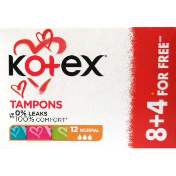 Гигиенические тампоны Kotex Normal 8 + 4 шт (5029053534534)