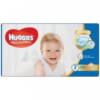 Підгузники дитячі Huggies Ultra Comfort 3,  5-8 кг 56 шт Jumbo Pack (5029053567853)