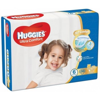 Підгузники дитячі Huggies Ultra Comfort 6,  15-30 кг 38 шт  Jumbo Pack (5029053567891)