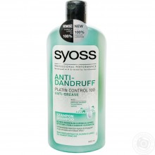Шампунь SYOSS Anti-Dandruff Platin Control 100 Anti-Grease для жирных и склонных к перхоти волос 500 мл