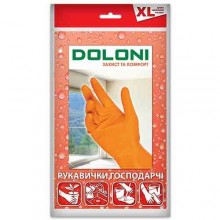 Перчатки хозяйственные латексные Doloni Household ХL оранжевые 1 пара (4820138021939)