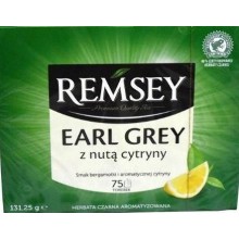 Чай Remsey Earl grey z nuta cytryny в пакетиках 75 штук 131,25 г (5900738009731)