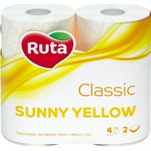 Папір туалетний Ruta  Classic Sunny Yellow 2 шари 4 рулона (4820023748835)
