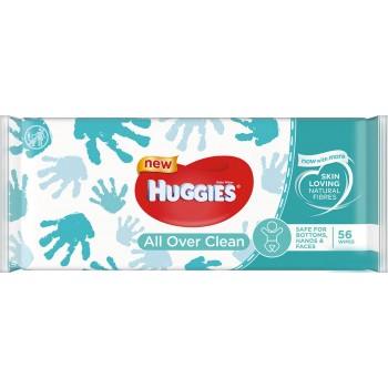Вологі серветки для дітей Huggies OverClean 56 шт (5029053567822)