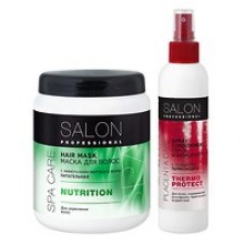 Маска Salon Professional SPA живильна для волос 1000 мл +Спрей-кондиціонер Термозахист 200 мл у подарунок