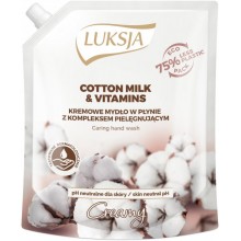 Рідке крем-мило Luksja Cotton Milk & Vitamins дой-пак 900 мл (5900998004897)