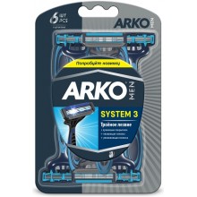 Станки для бритья ARKO T3 System тройное лезвие 6 шт (8690506422417)