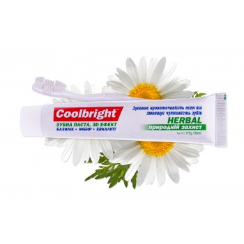 Зубна паста Coolbright Herbal 3D ефект 130 мл + зубна щітка (6932759368107)