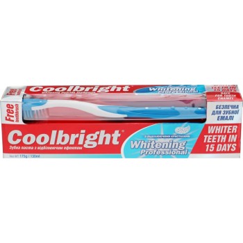 Зубна паста Coolbright Whitening Proffesional 130 мл + зубна щітка (6932759368152)