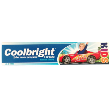 Зубна паста дитяча Coolbright Kids Boys 75 мл (3800031717178)