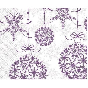 Серветка Марго Святкові кульки фіолетові 20 листів 3-шари (33*33) (2000000002541)