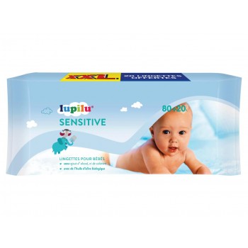 Вологі серветки дитячі Lupilu Sensitive 80+20 шт (4056489191704)