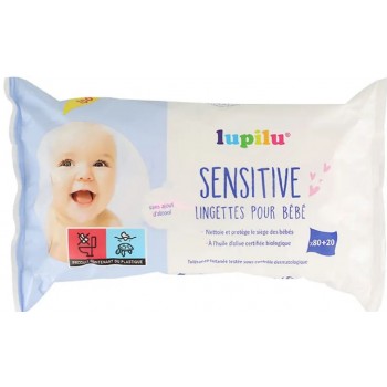 Влажные салфетки детские Lupilu Sensitive 80+20 шт (4056489191704)
