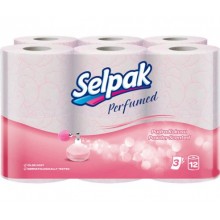 Туалетная бумага Selpak Perfumed 3 слоя пудра 12 рулонов (8690530603950) 