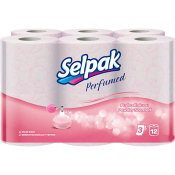 Туалетная бумага Selpak Perfumed 3 слоя пудра 12 рулонов (8690530603950) 