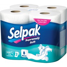 Туалетная бумага Selpak Soft  3 слоя  8 рулонов (8690530004450) 