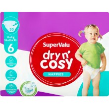 Підгузки SuperValu dry n'cosy 6 (16+кг) 30 шт (5099839642036)
